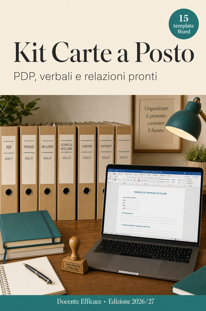 Kit Carte a Posto · PDP, verbali e relazioni pronti