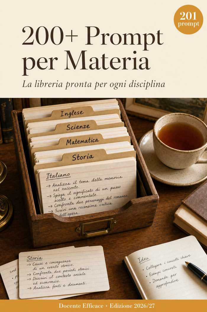 200+ Prompt per Materia · La libreria pronta