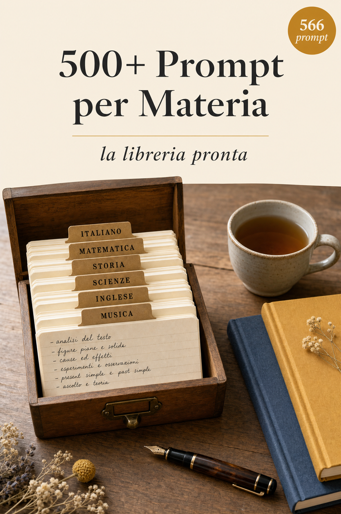 500+ Prompt per Materia · La libreria pronta